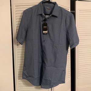 Blue but done short leave shirt